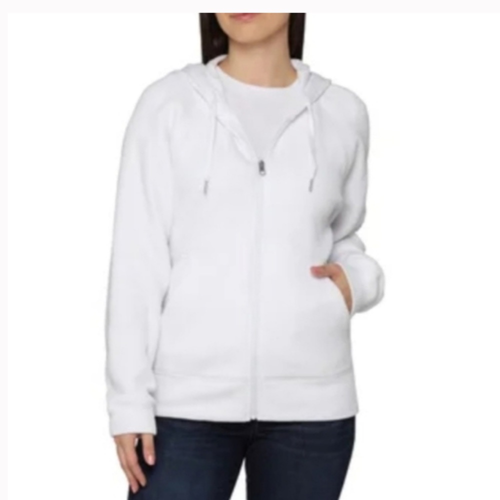 Sierra Designs White Hoodie with Drawstrings Textured Sweatshirt - Ribbed